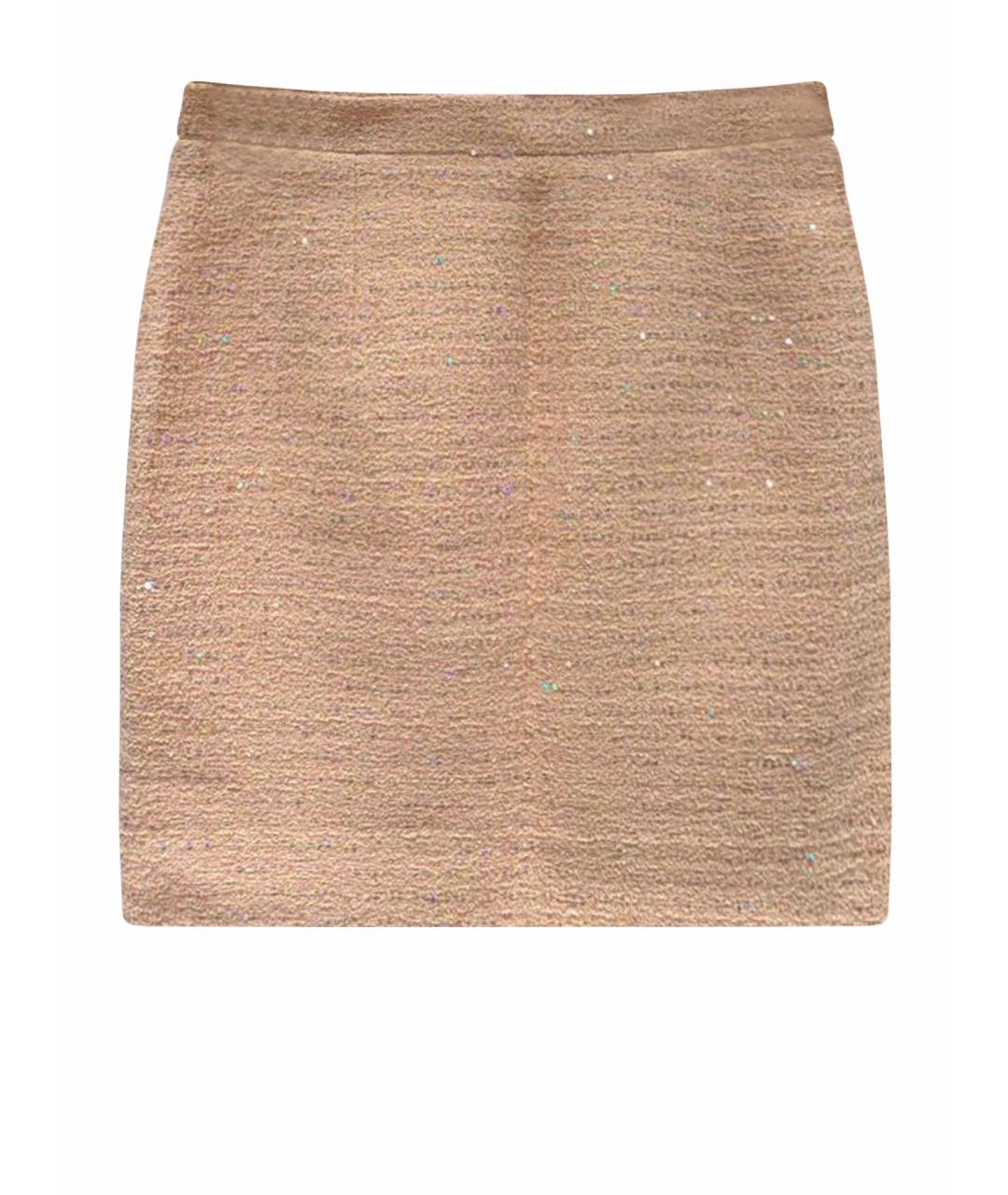 ALESSANDRA RICH Коралловая твидовая юбка мини, фото 1