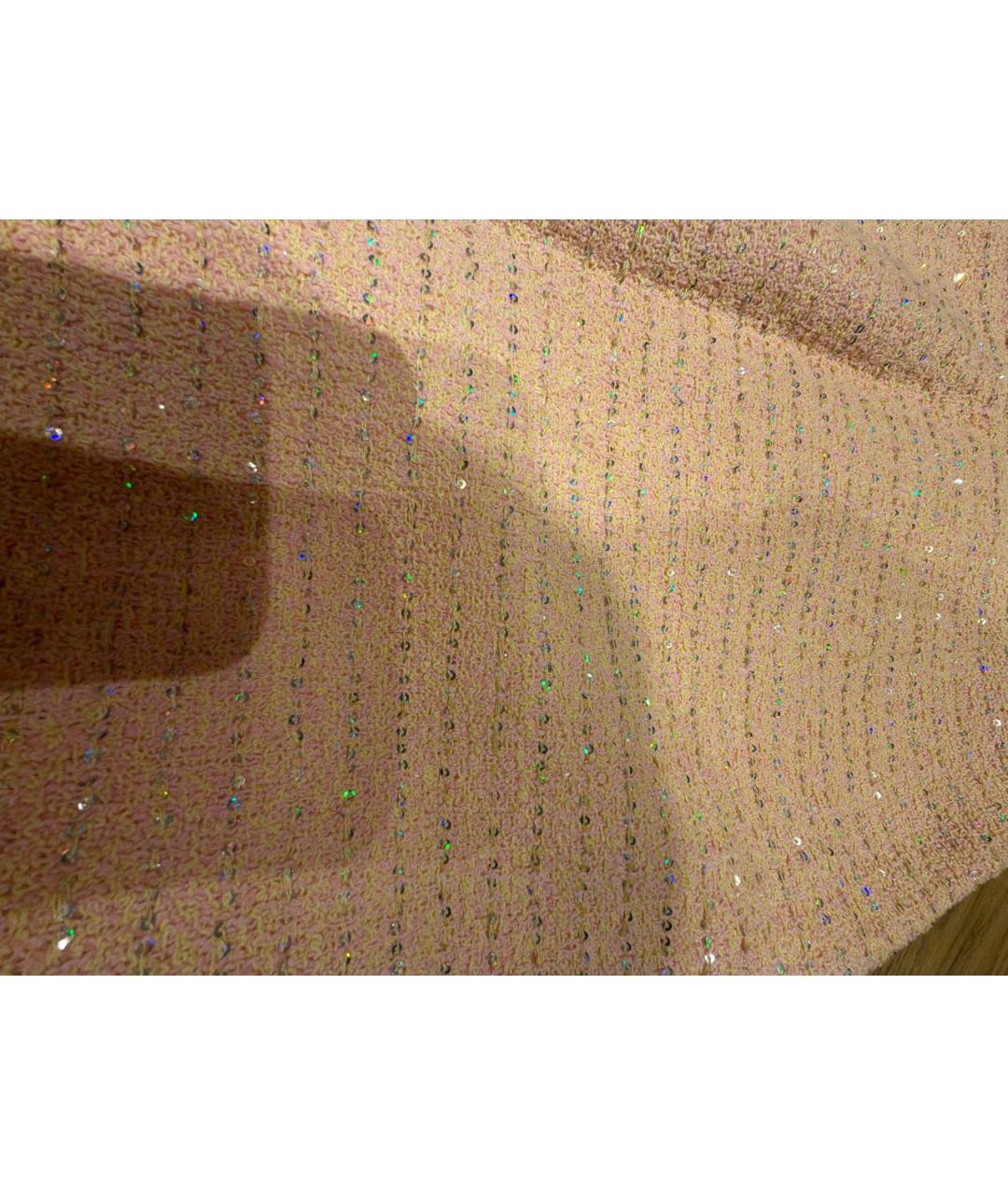 ALESSANDRA RICH Коралловая твидовая юбка мини, фото 4