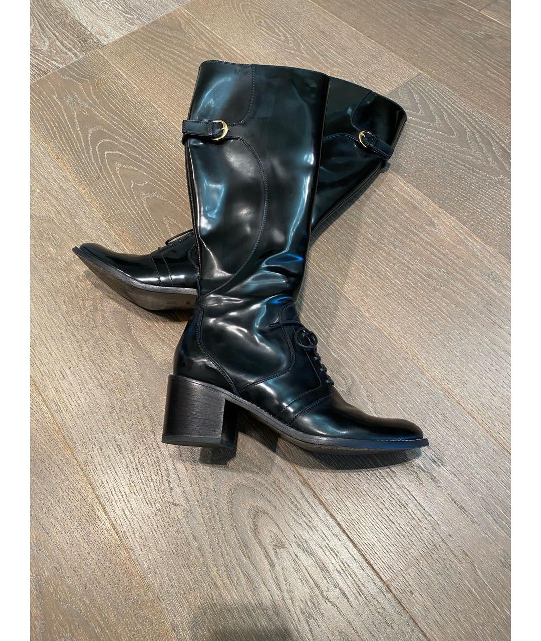 LOUIS VUITTON Черные сапоги из лакированной кожи, фото 5