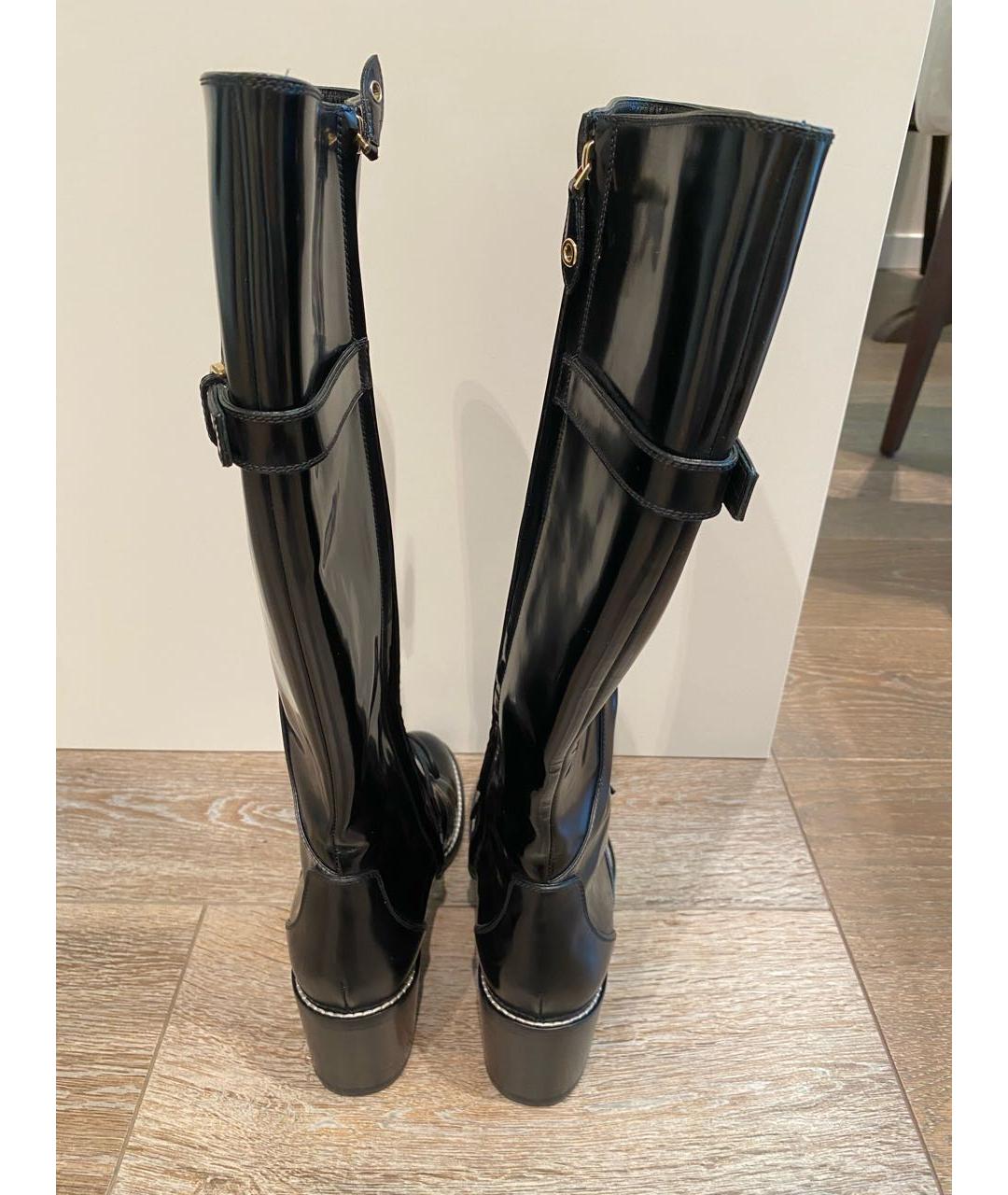 LOUIS VUITTON Черные сапоги из лакированной кожи, фото 3