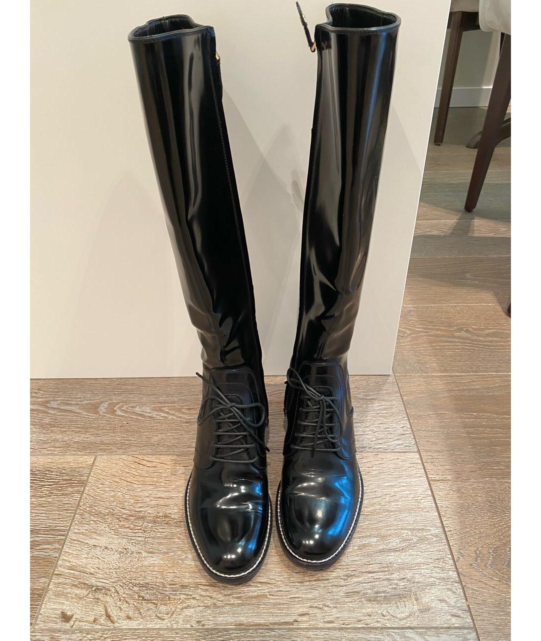 LOUIS VUITTON Черные сапоги из лакированной кожи, фото 2
