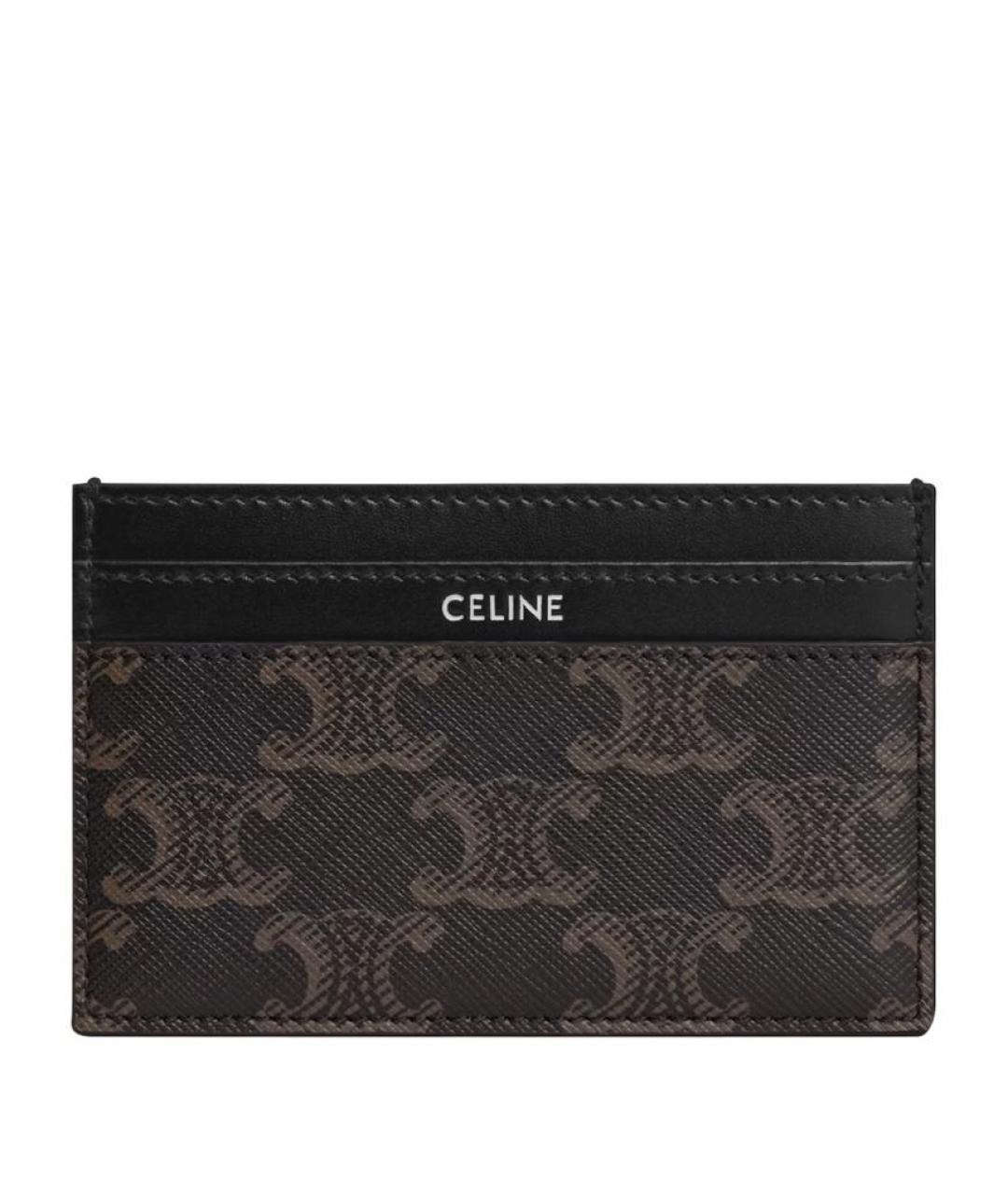 CELINE Коричневый кожаный кардхолдер, фото 1