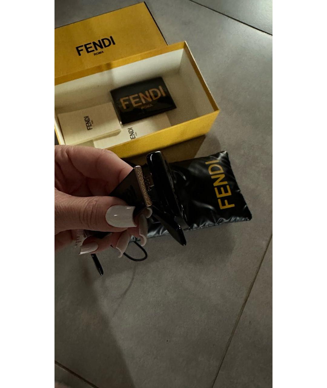 FENDI Черные пластиковые солнцезащитные очки, фото 4