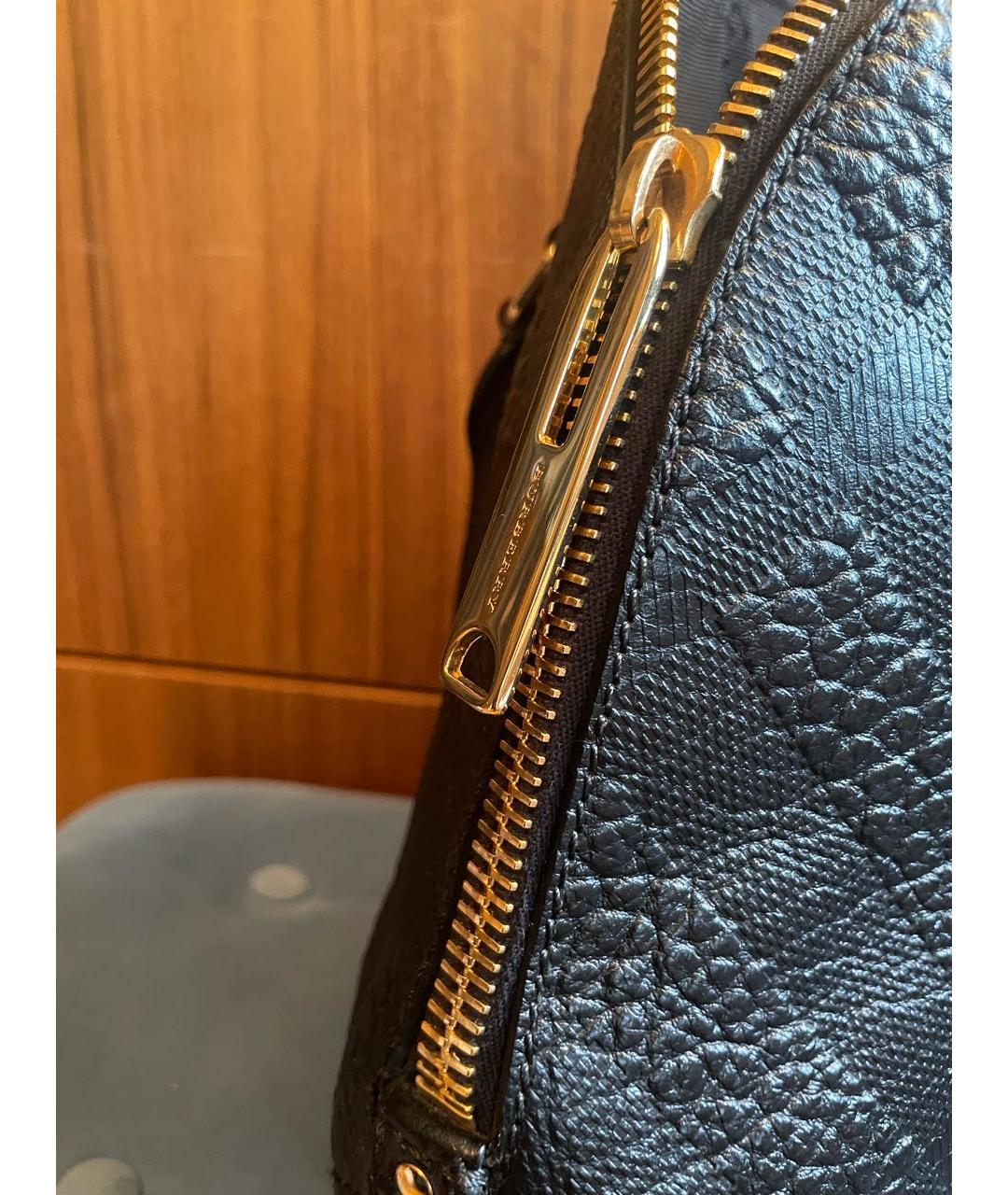 BURBERRY Черная кожаная сумка тоут, фото 2