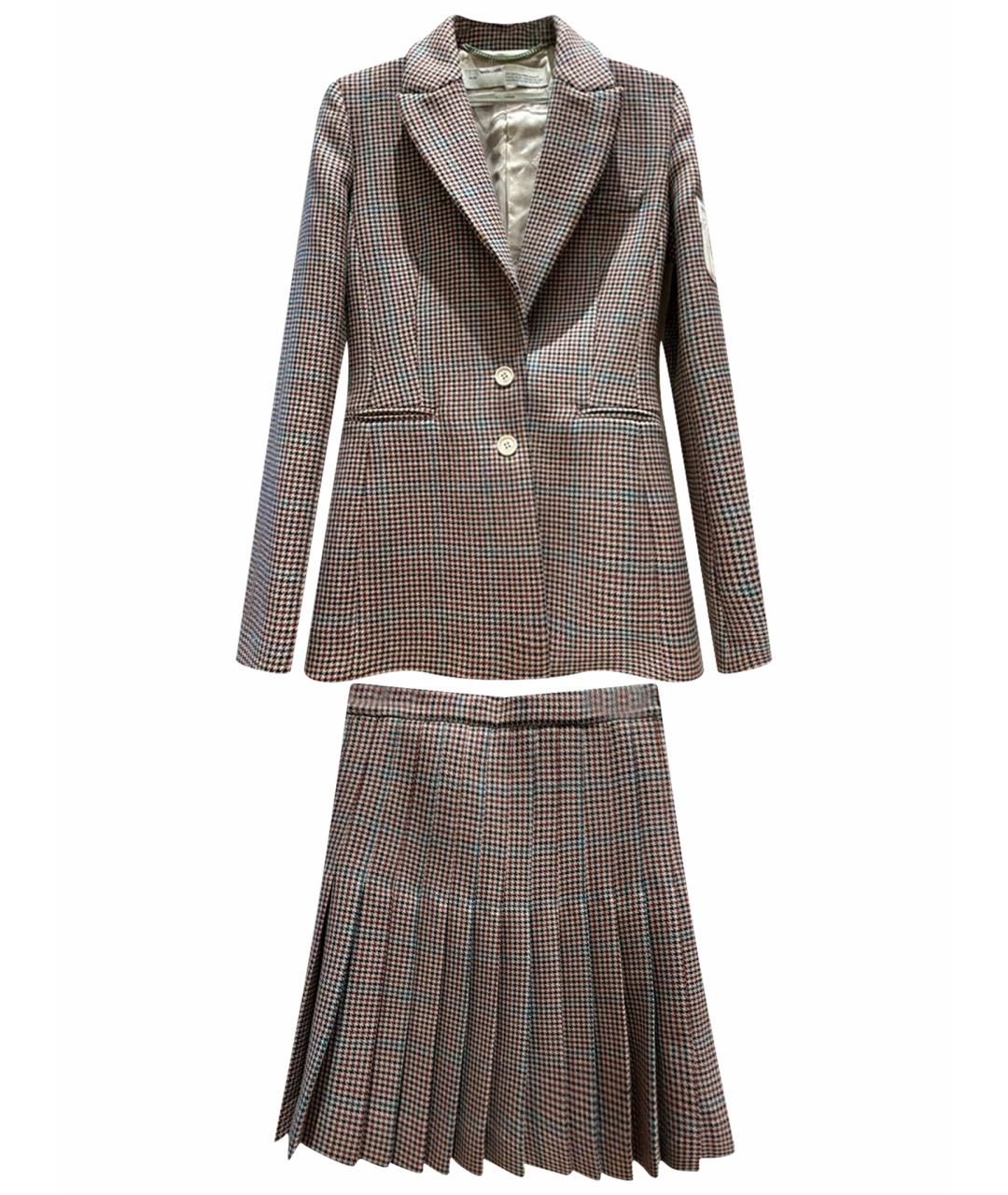 OFF-WHITE Серый шерстяной костюм с юбками, фото 1