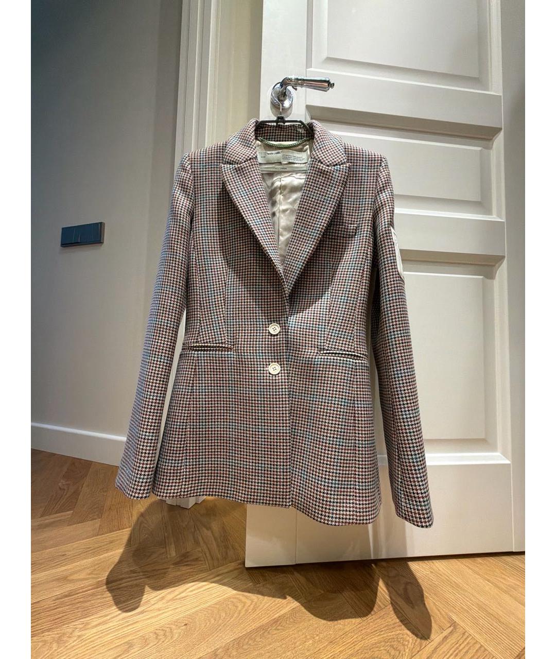 OFF-WHITE Серый шерстяной костюм с юбками, фото 5