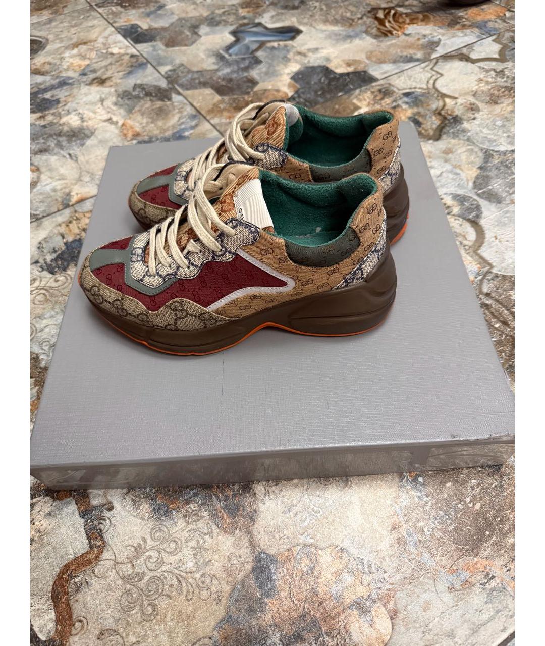 GUCCI Мульти текстильные кроссовки, фото 5