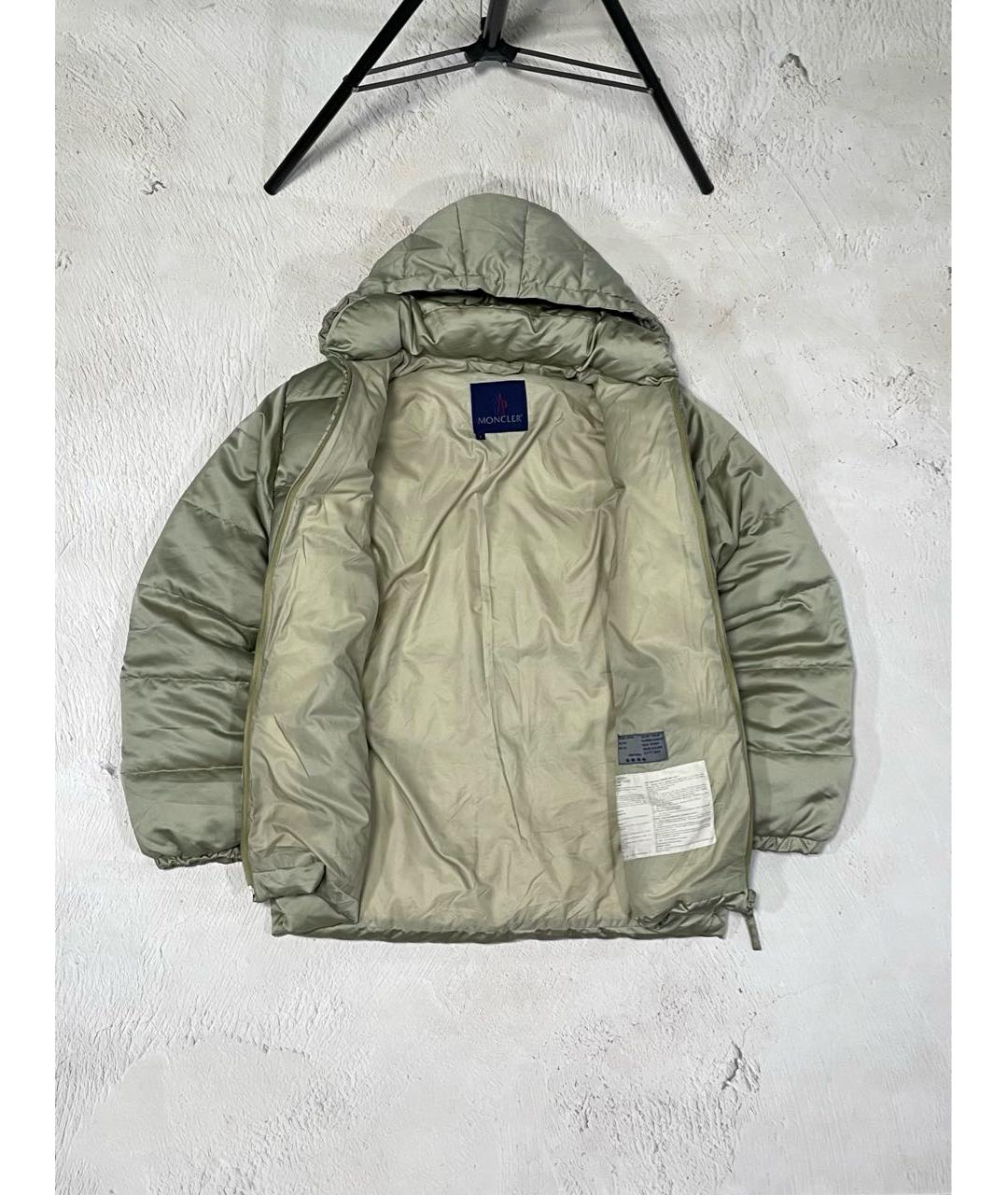 MONCLER Бежевый полиэстеровый пуховик, фото 2