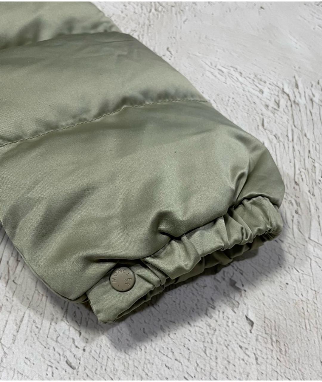 MONCLER Бежевый полиэстеровый пуховик, фото 5