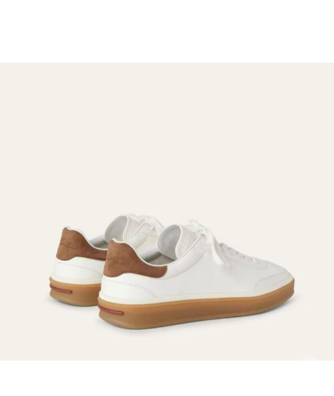 LORO PIANA Белые кожаные кеды, фото 3