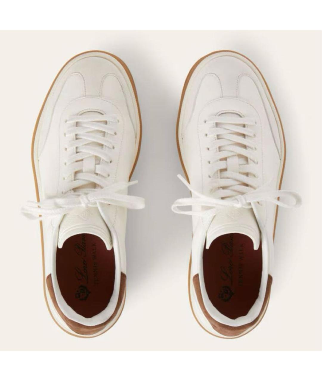 LORO PIANA Белые кожаные кеды, фото 2