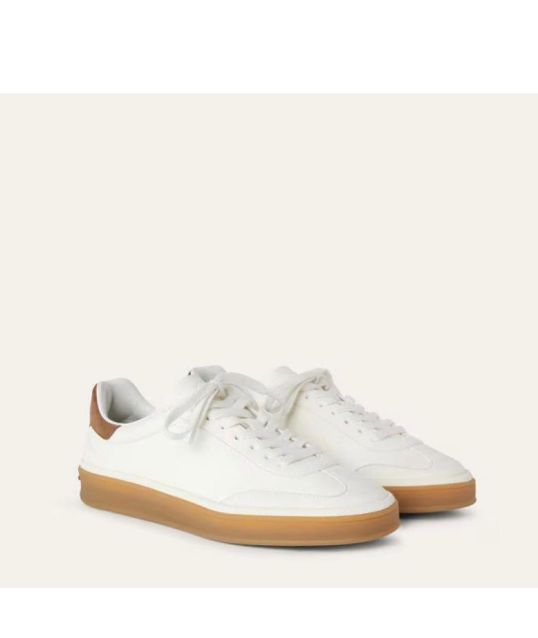 LORO PIANA Белые кожаные кеды, фото 4