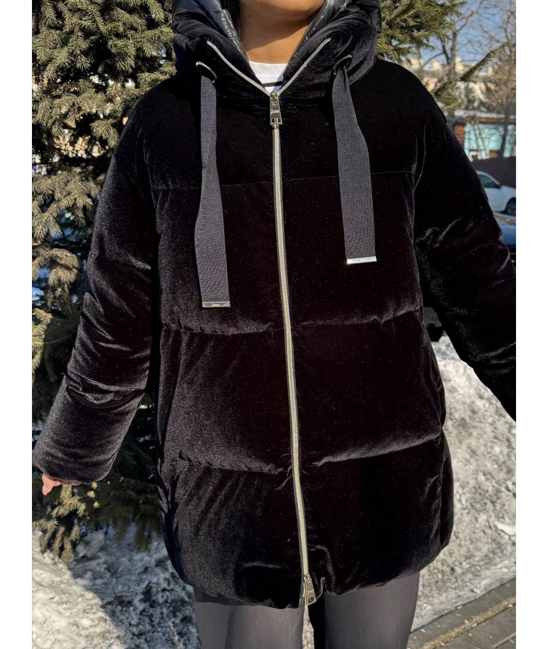 HERNO Черная бархатная куртка, фото 7