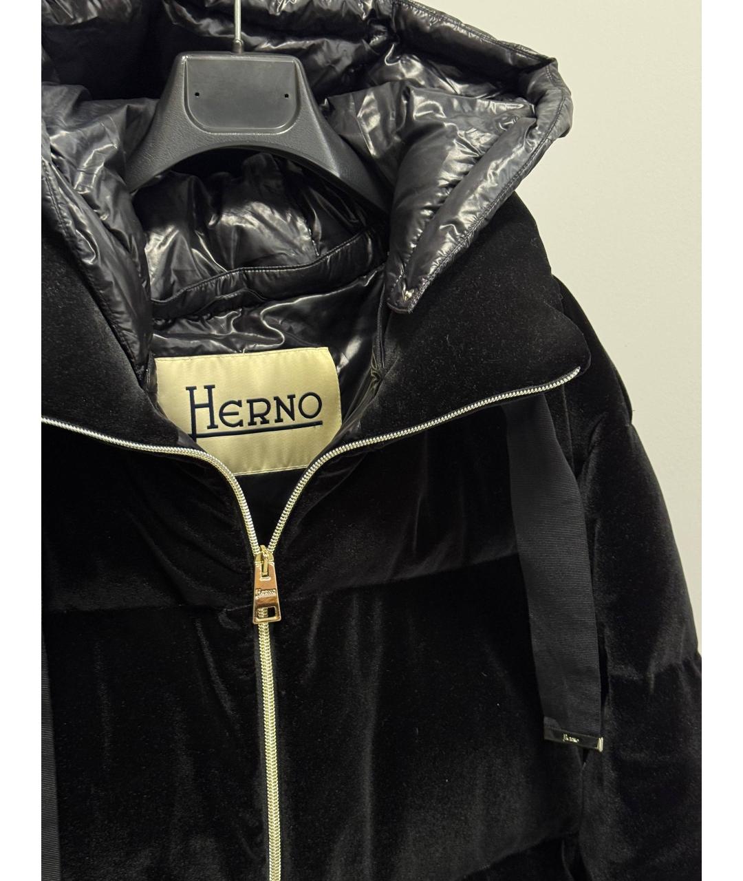 HERNO Черная бархатная куртка, фото 3