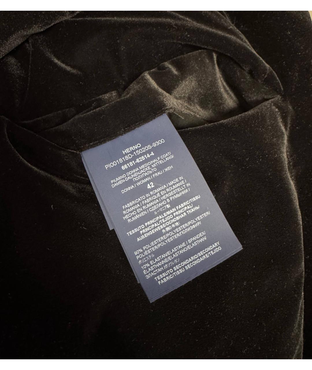 HERNO Черная бархатная куртка, фото 5