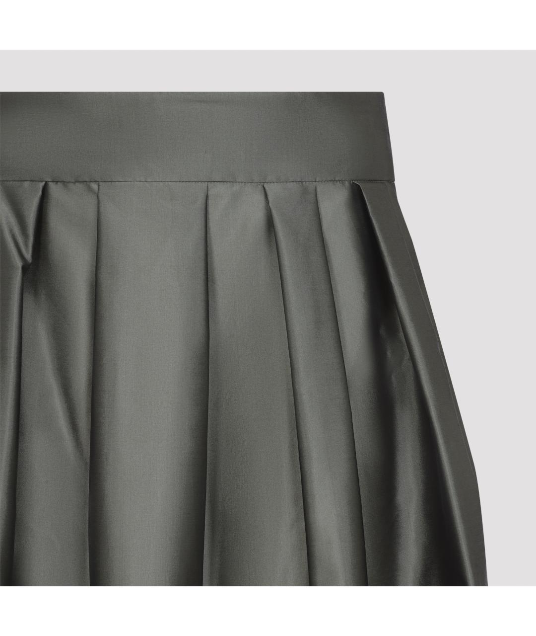 'S MAX MARA Зеленая полиэстеровая юбка миди, фото 4