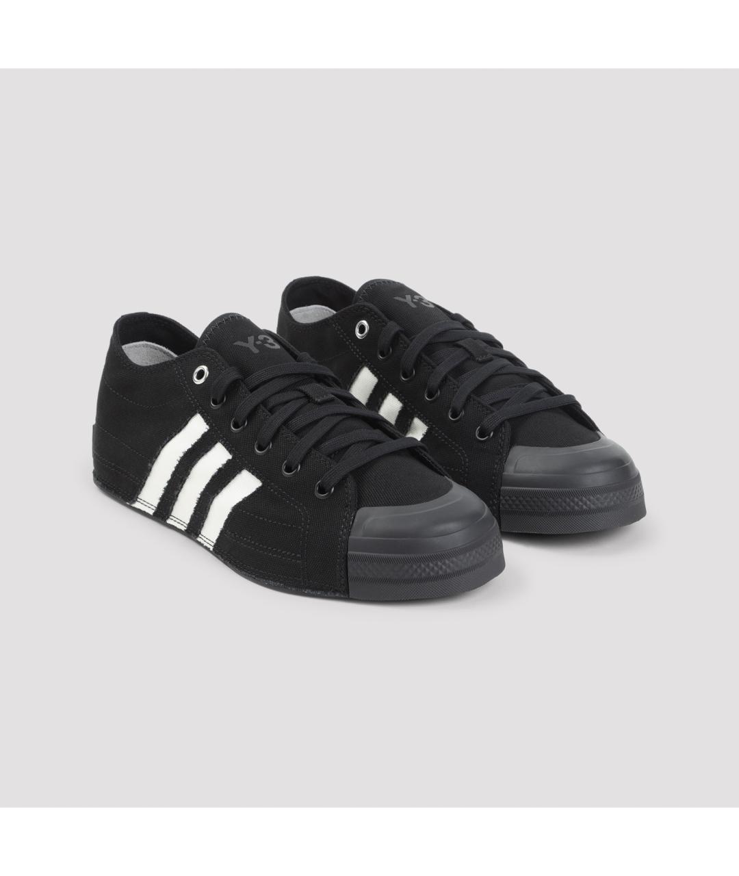 Y-3 Черные текстильные низкие кроссовки / кеды, фото 4