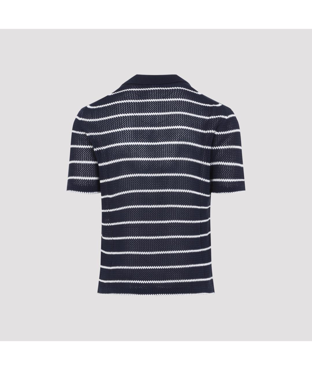 RALPH LAUREN PURPLE LABEL Темно-синее хлопковое поло с коротким рукавом, фото 3