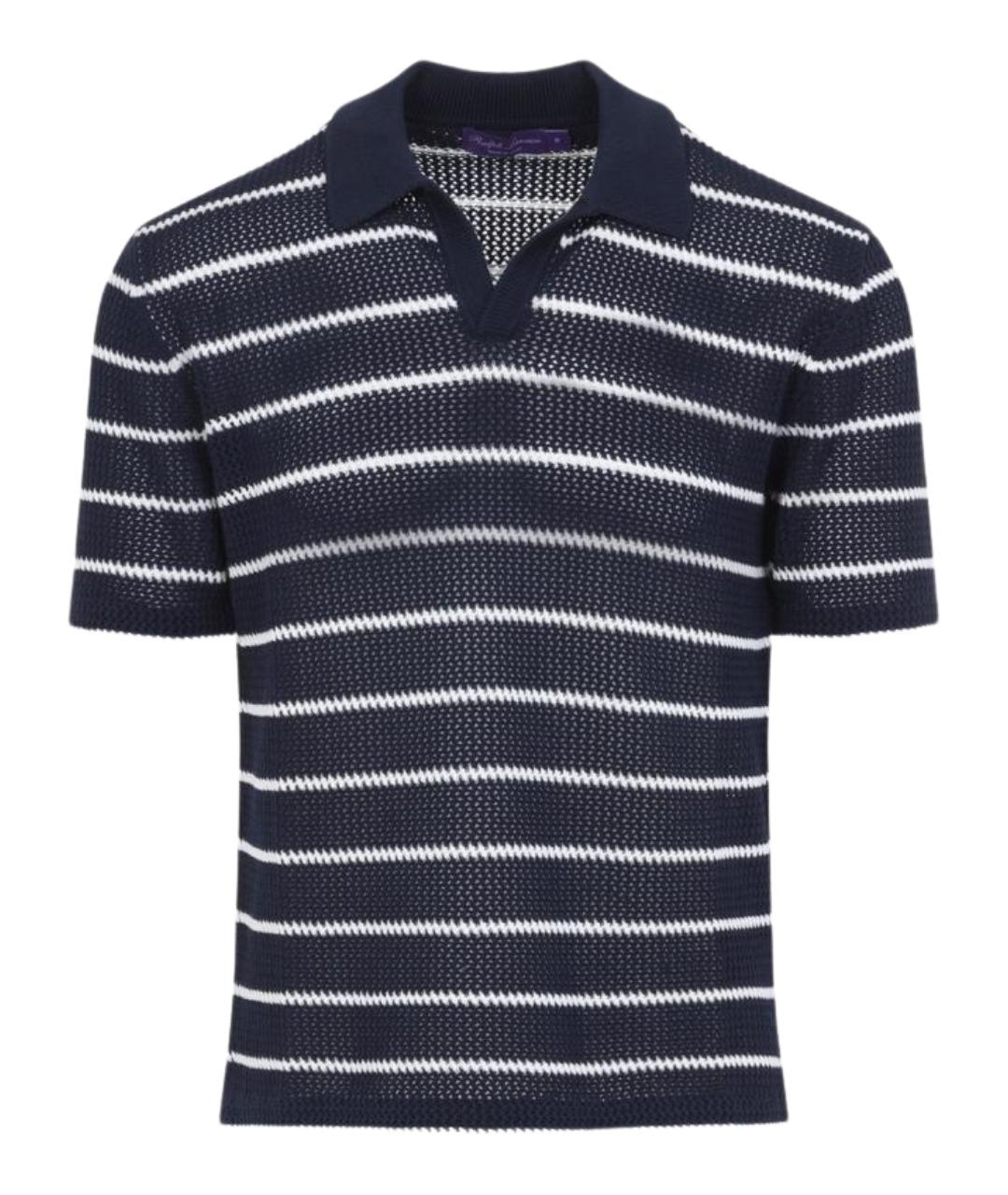 RALPH LAUREN PURPLE LABEL Темно-синее хлопковое поло с коротким рукавом, фото 1