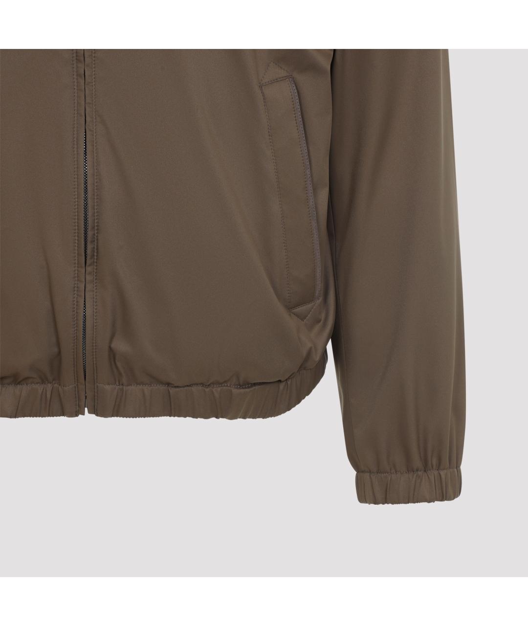 CANALI Коричневая полиэстеровая куртка, фото 4