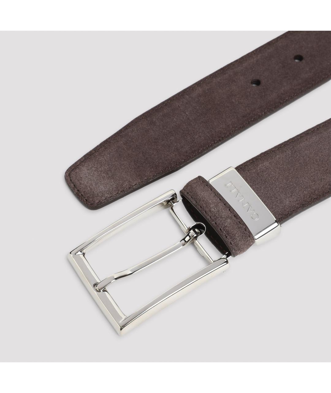 CANALI Коричневый кожаный ремень, фото 3