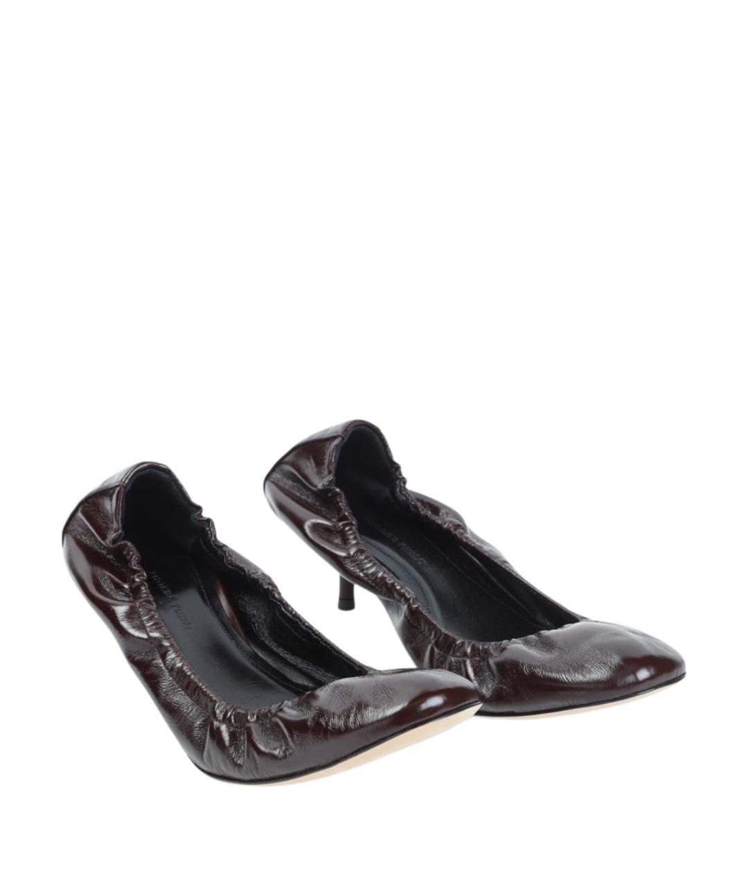 PHOEBE PHILO Бордовые кожаные туфли, фото 4