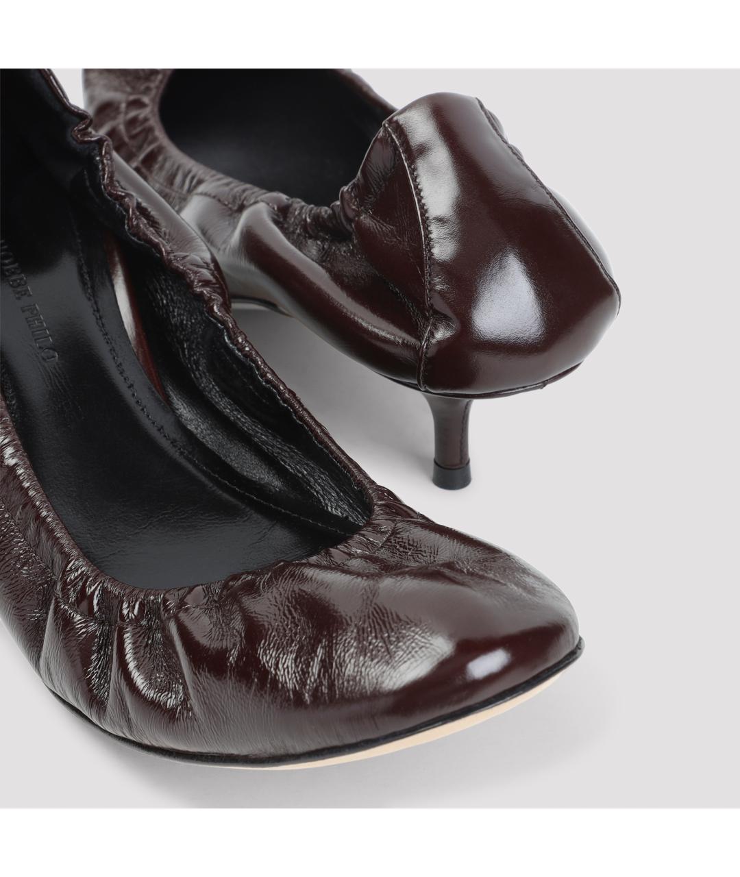 PHOEBE PHILO Бордовые кожаные туфли, фото 5