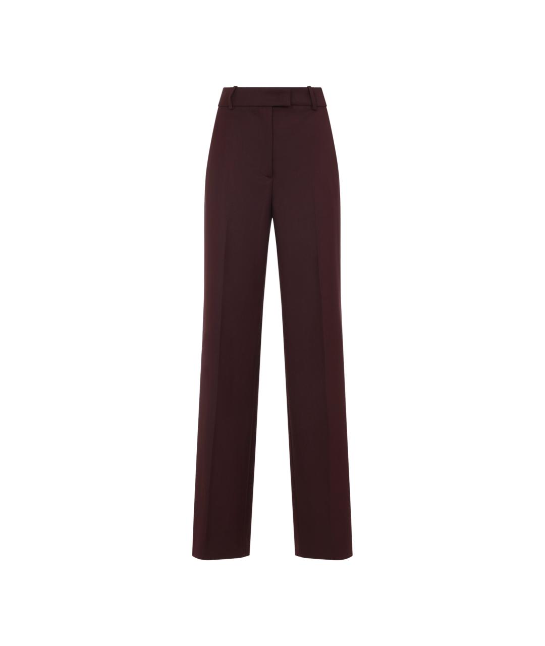 THE FRANKIE SHOP Бордовые полиамидовые прямые брюки, фото 1