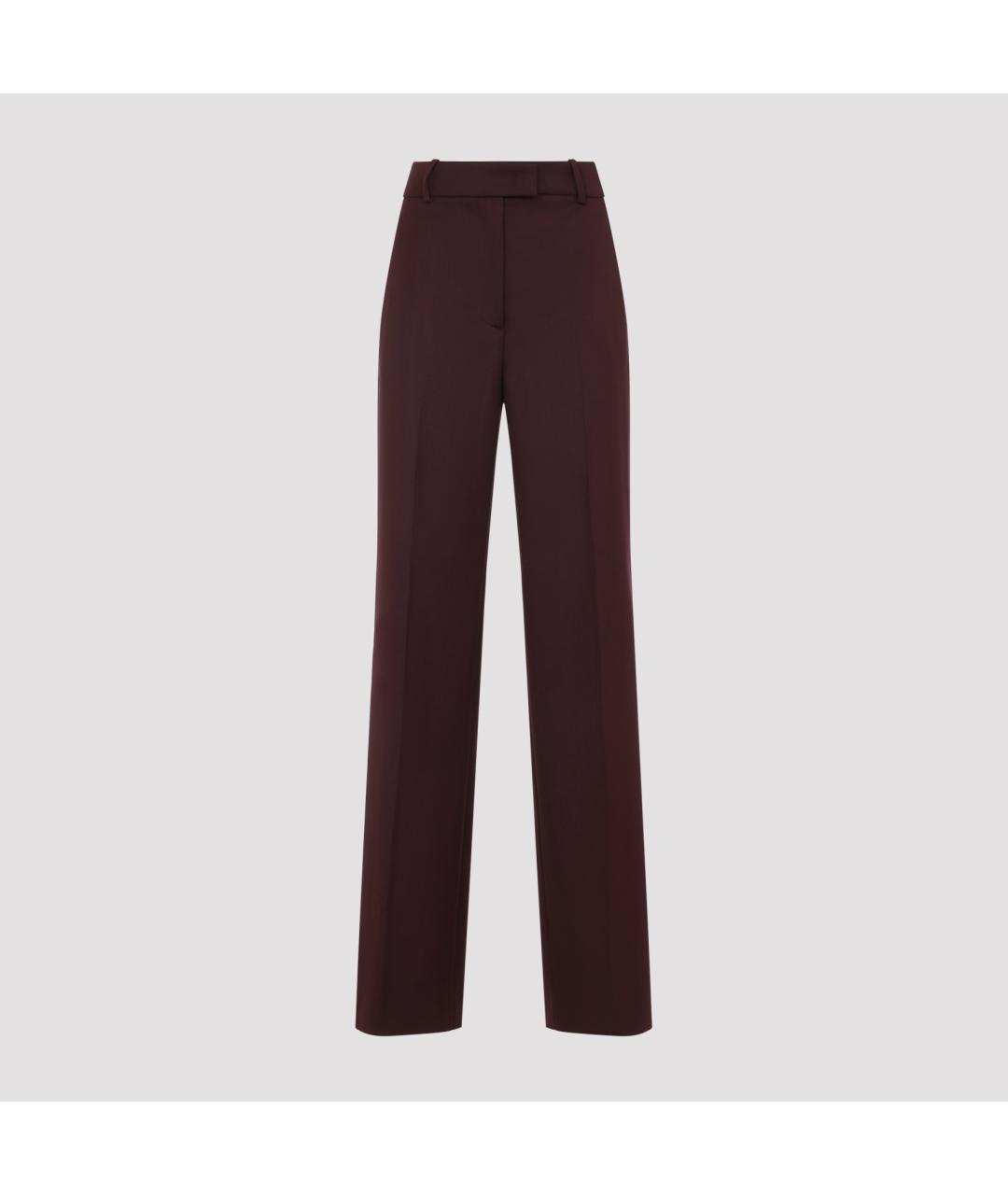 THE FRANKIE SHOP Бордовые полиамидовые прямые брюки, фото 3
