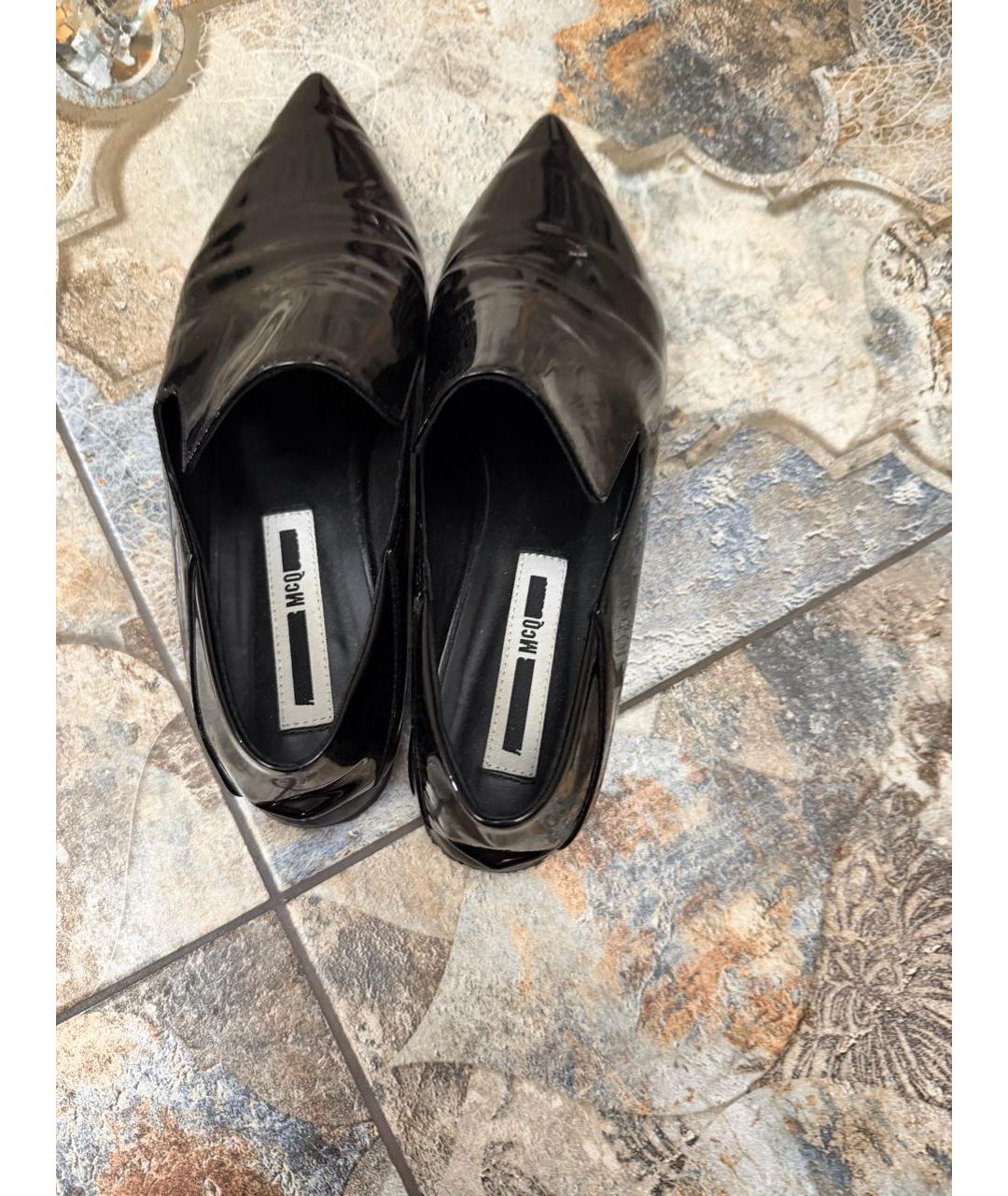 ALEXANDER MCQUEEN Черные балетки из лакированной кожи, фото 4