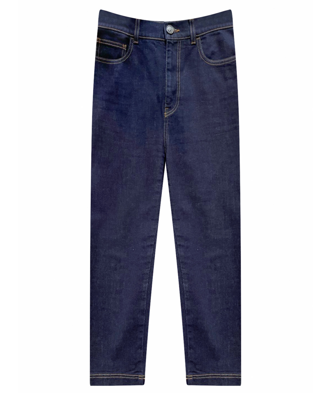 FENDI Темно-синие хлопковые прямые джинсы, фото 6