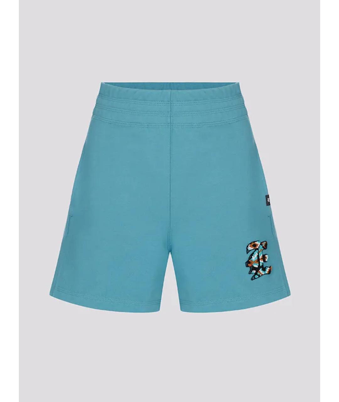 ERMANNO SCERVINO Голубые хлопковые шорты, фото 3