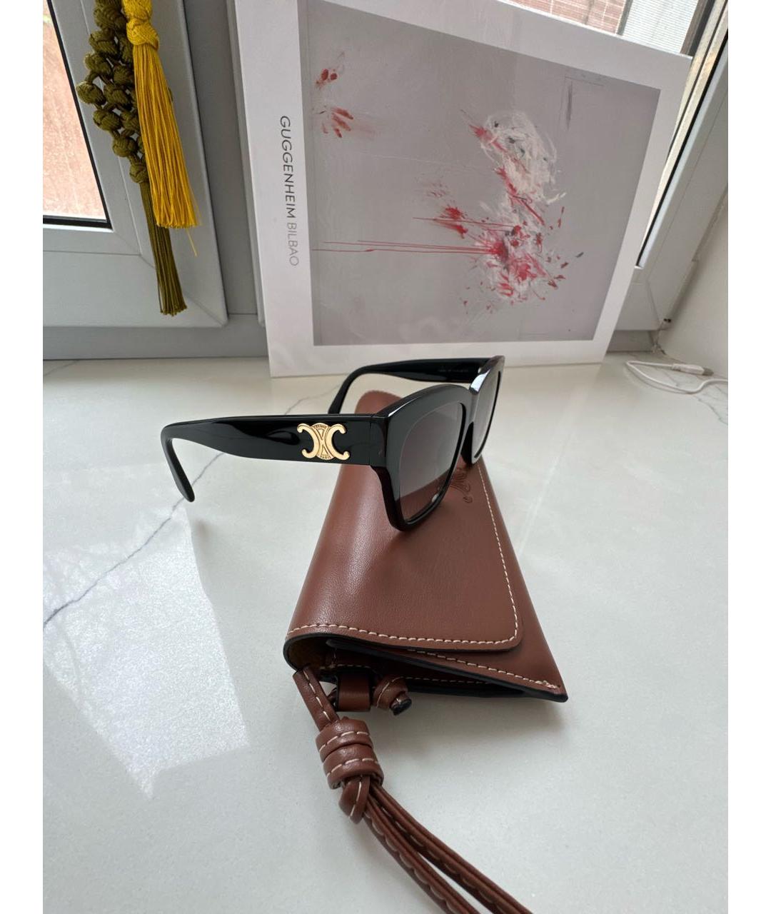 CELINE Черные пластиковые солнцезащитные очки, фото 2