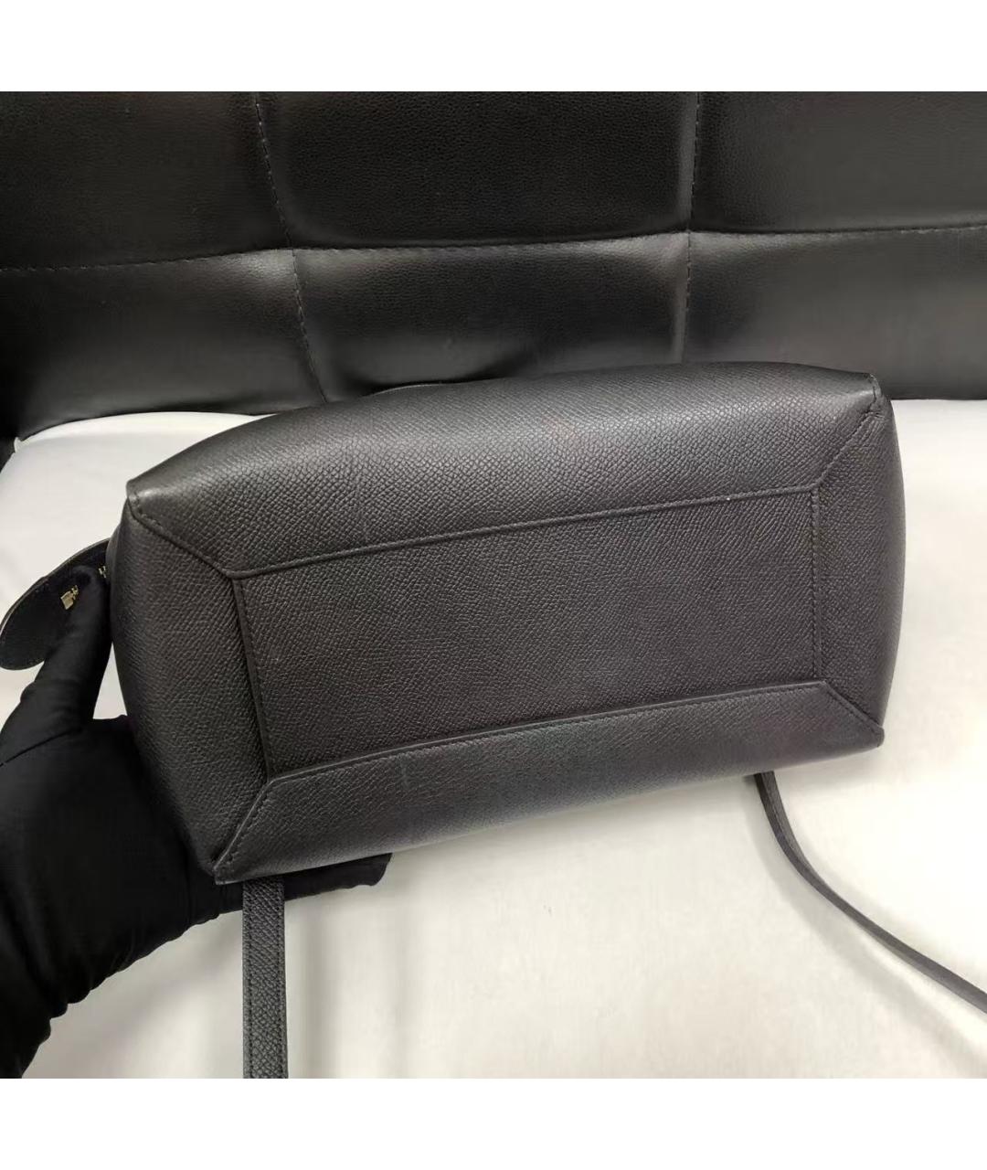 CELINE Черная кожаная сумка с короткими ручками, фото 6