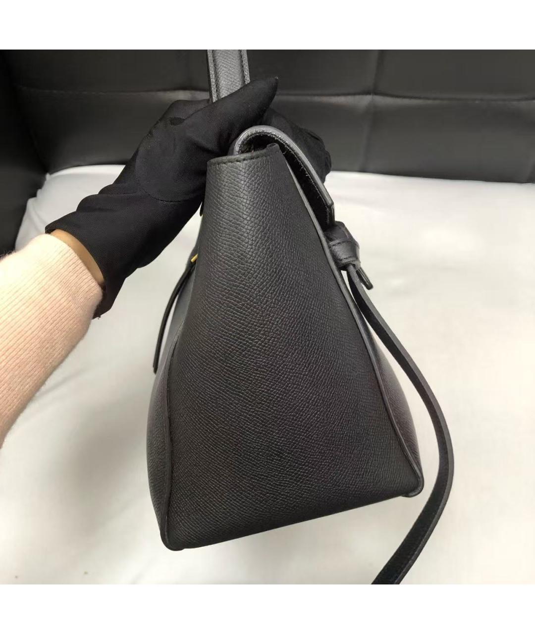 CELINE Черная кожаная сумка с короткими ручками, фото 4