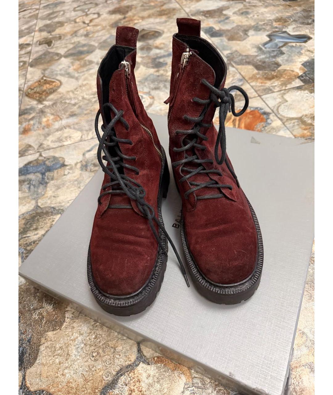 VIC MATIE Бордовые замшевые ботинки, фото 2