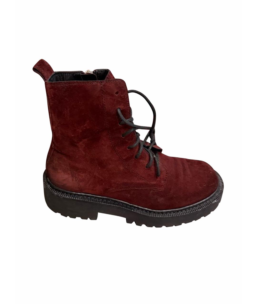 VIC MATIE Бордовые замшевые ботинки, фото 1