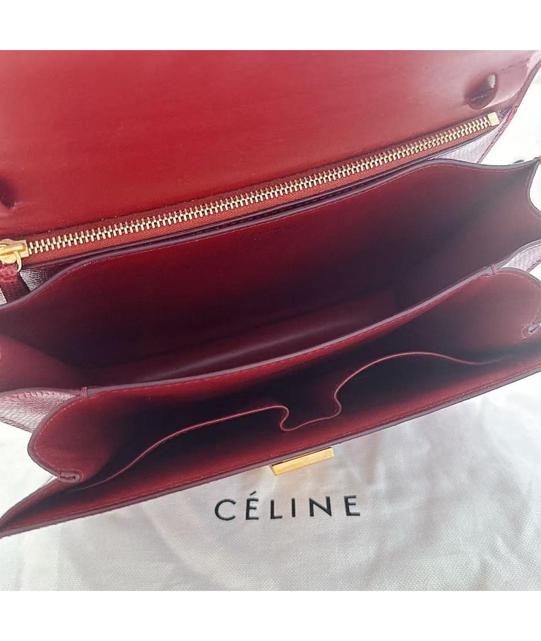 CELINE Красная кожаная сумка через плечо, фото 6