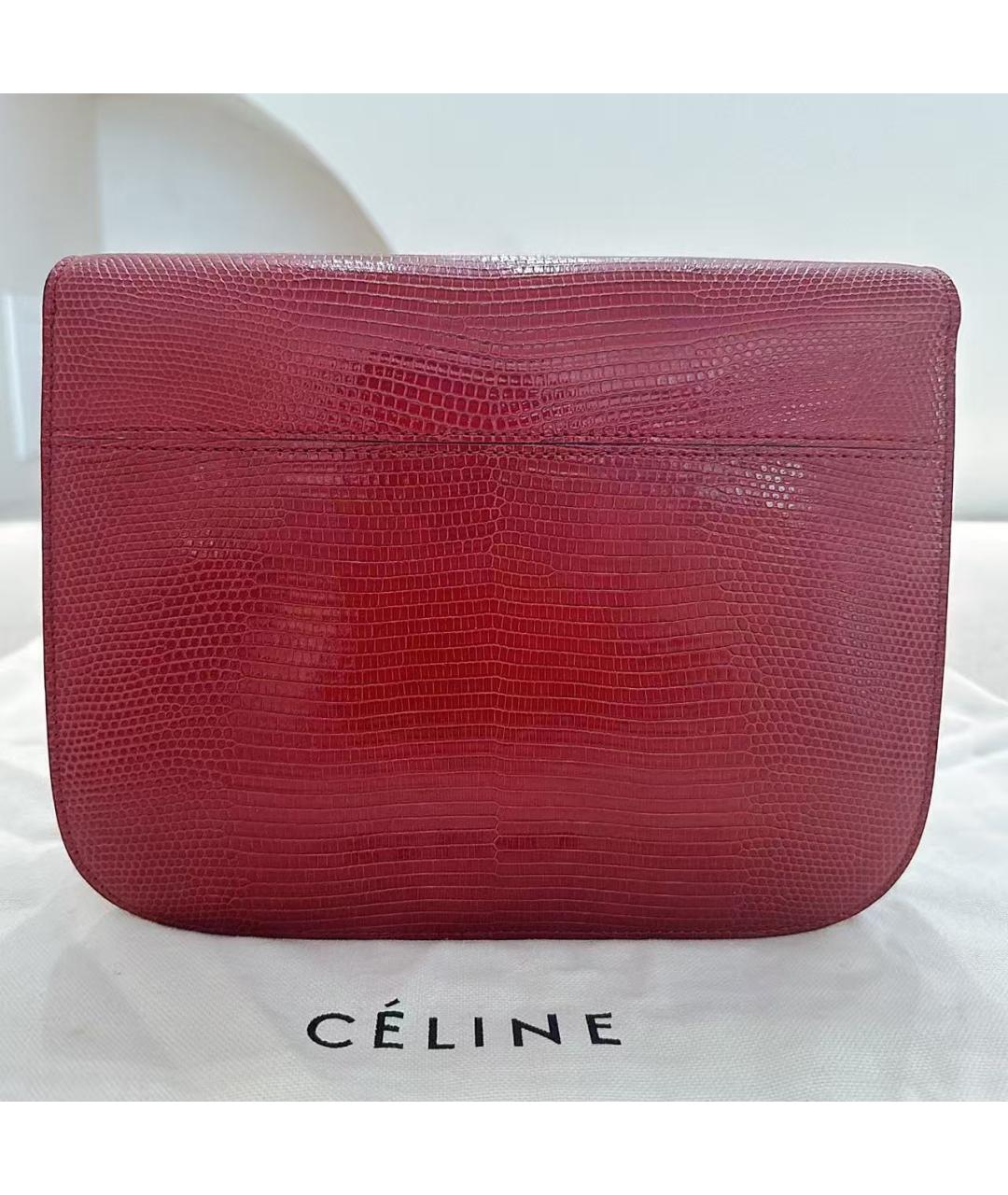 CELINE Красная кожаная сумка через плечо, фото 3