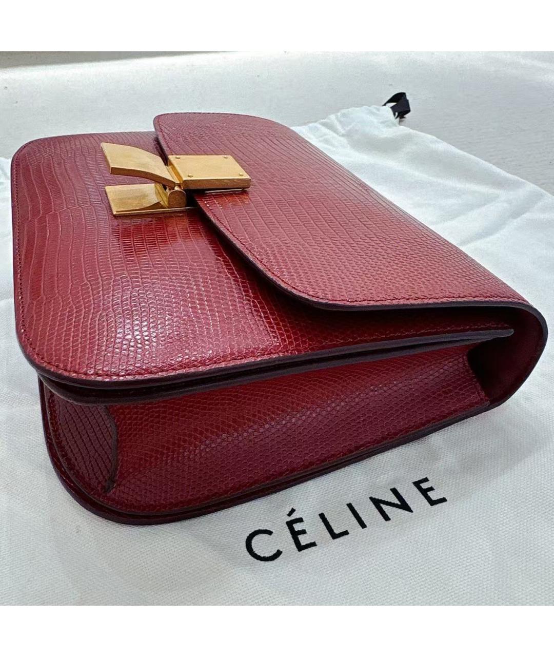 CELINE Красная кожаная сумка через плечо, фото 4