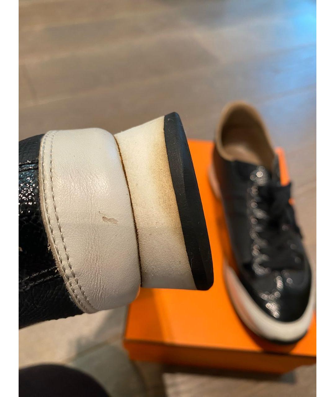 HERMES Черные кожаные кроссовки, фото 6