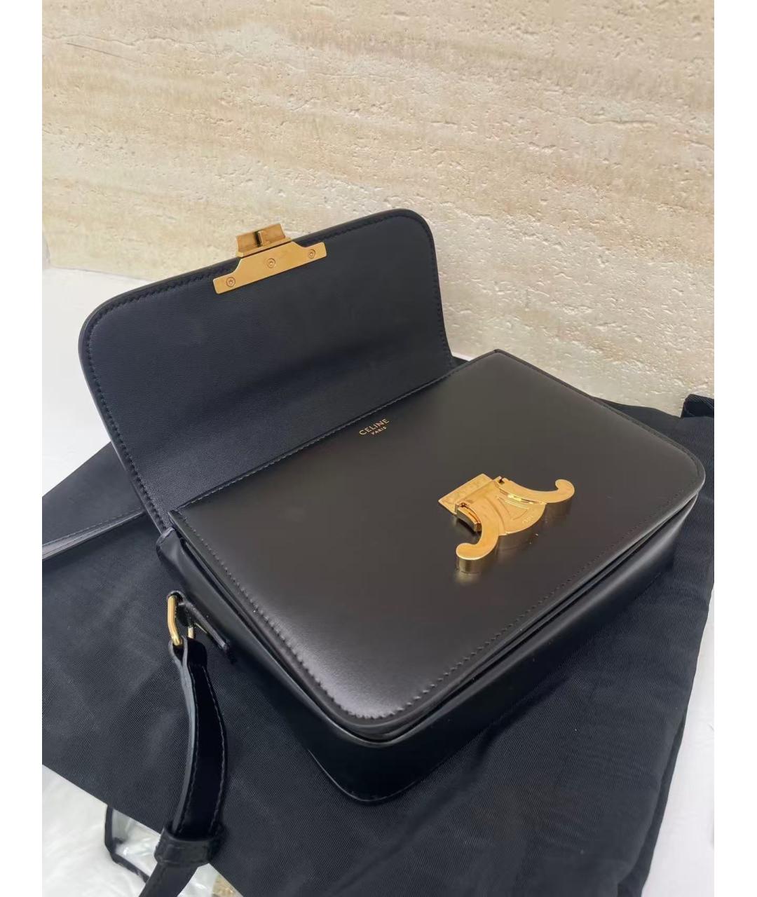 CELINE Черная кожаная сумка через плечо, фото 5