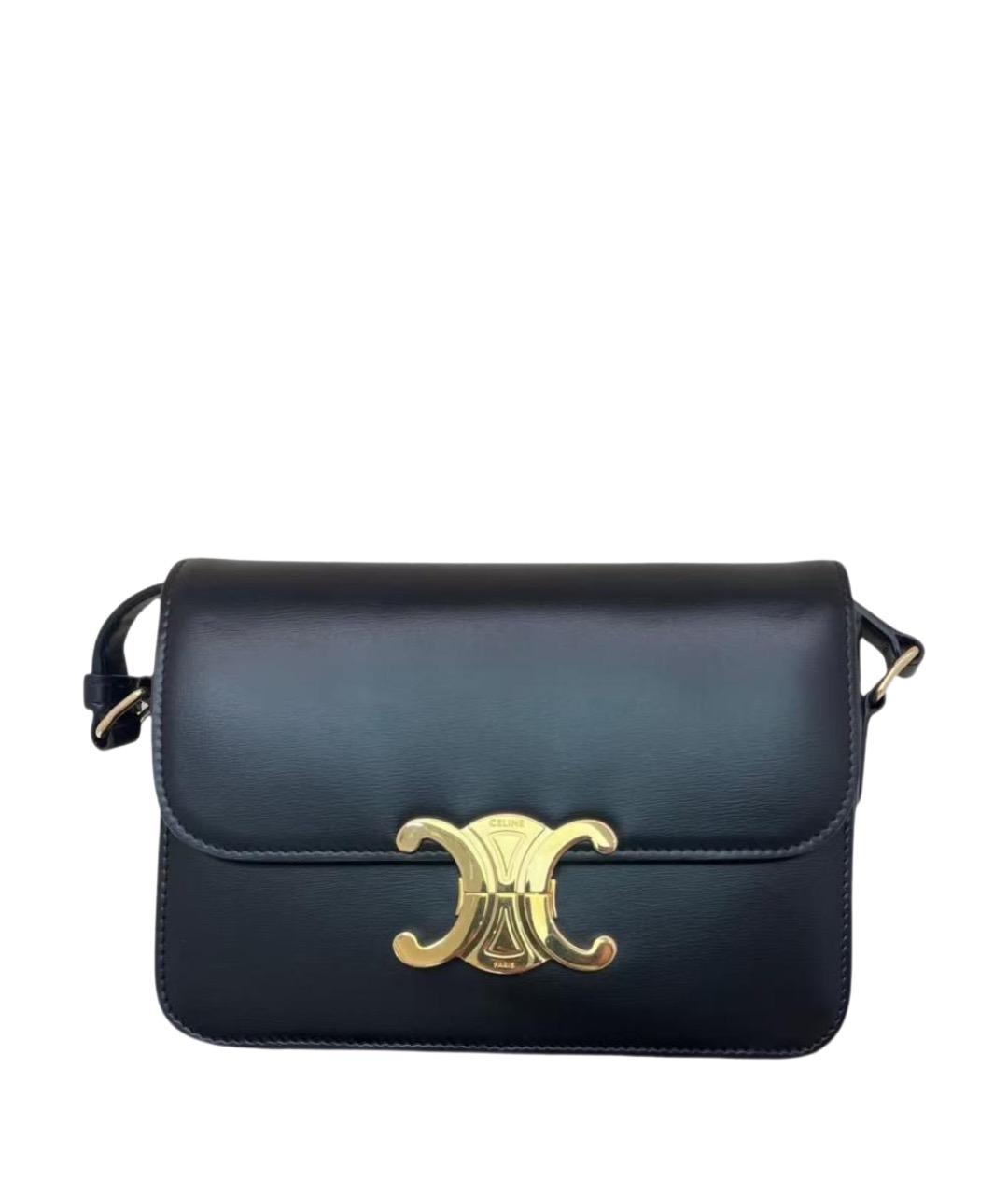 CELINE Черная кожаная сумка через плечо, фото 1