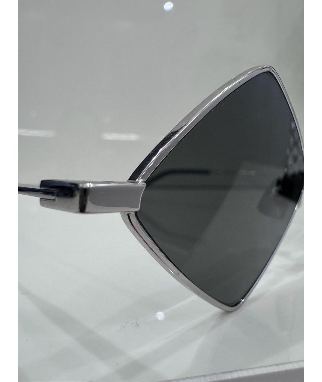 SAINT LAURENT Черные металлические солнцезащитные очки, фото 3
