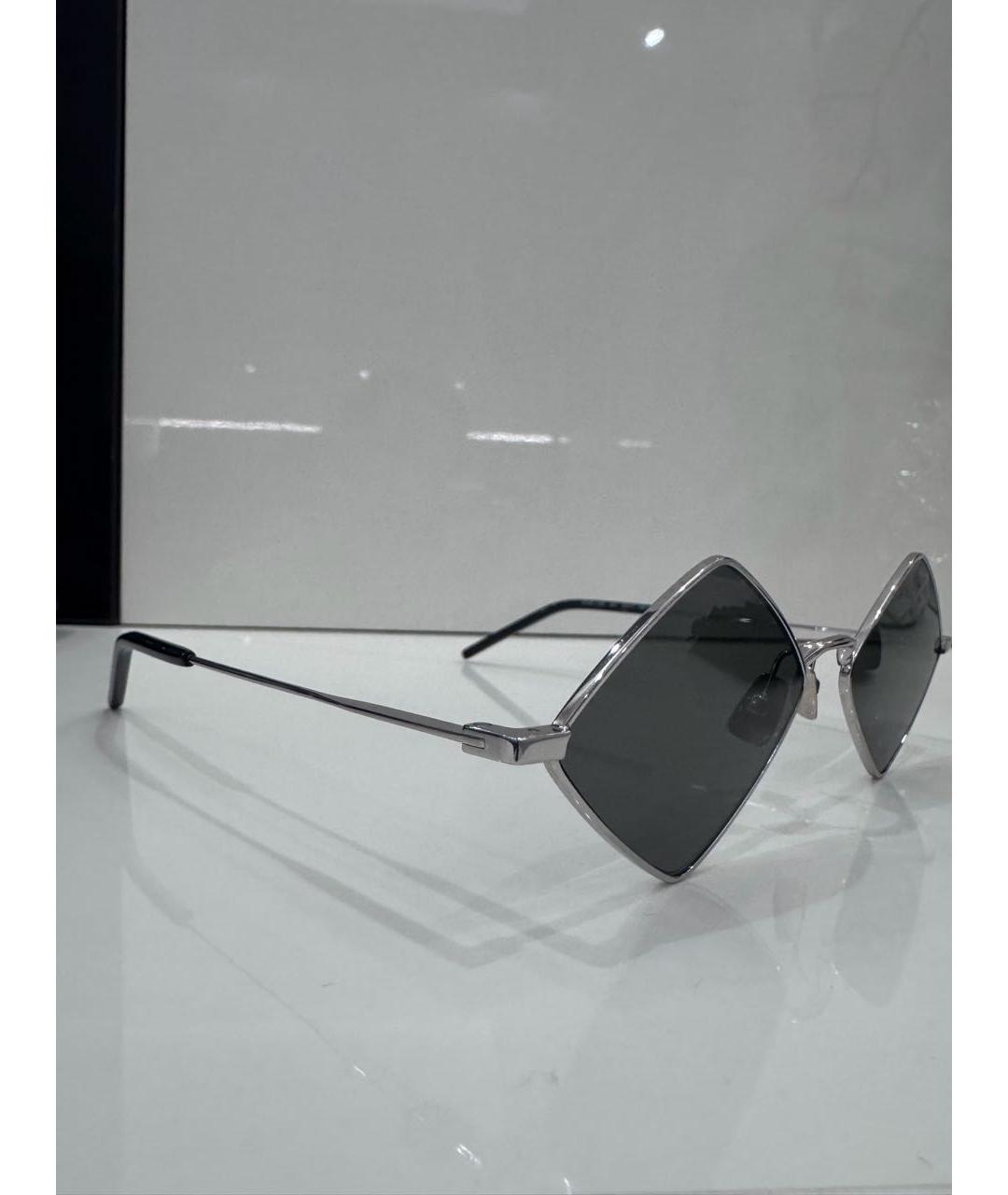 SAINT LAURENT Черные металлические солнцезащитные очки, фото 2