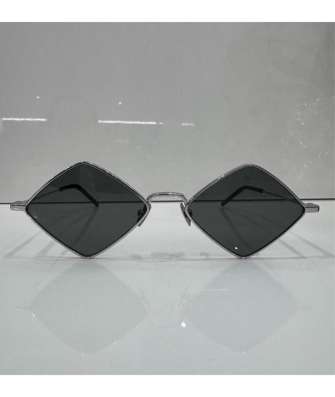 SAINT LAURENT Черные металлические солнцезащитные очки, фото 6