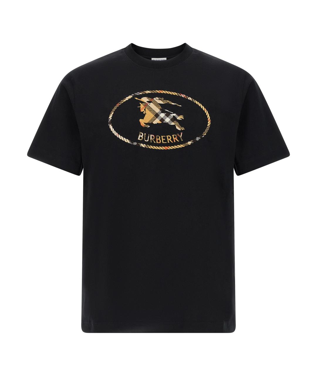 BURBERRY Черная хлопковая футболка, фото 1