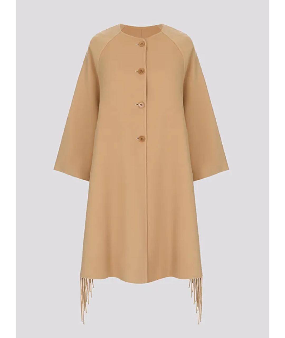 ERMANNO SCERVINO Бежевое шерстяное пальто, фото 3