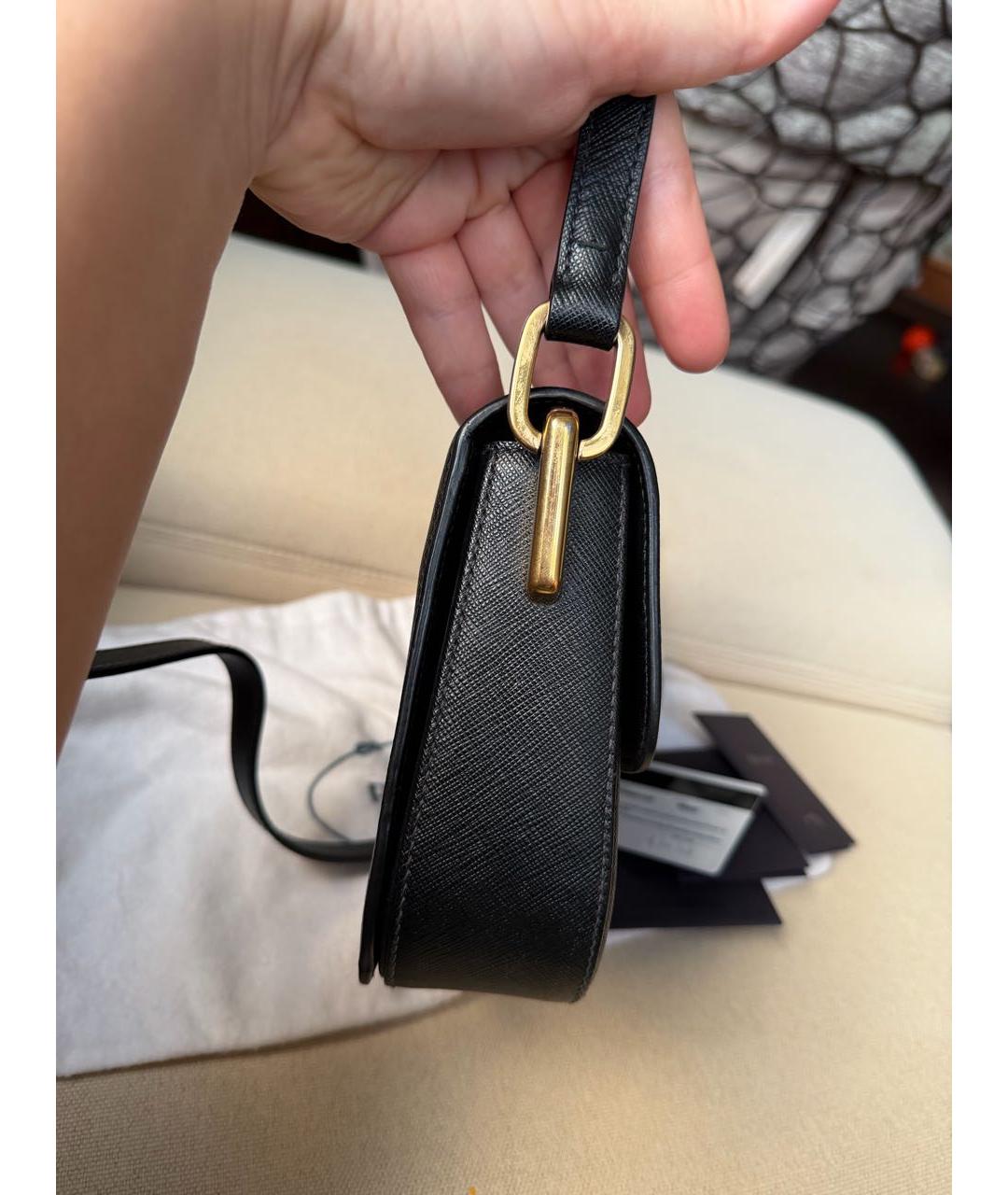 PRADA Черная кожаная сумка через плечо, фото 5