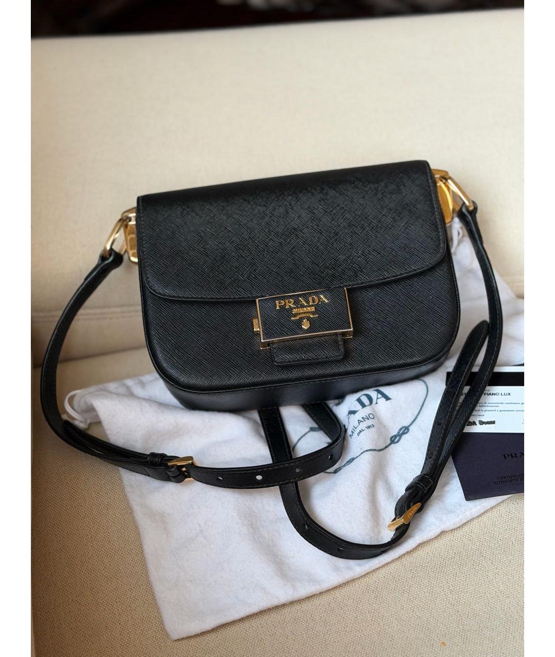 PRADA Черная кожаная сумка через плечо, фото 2
